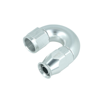 High Flow PTFE Swivel Hose End Dash 8 - 180° - Silver