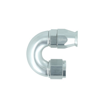 High Flow PTFE Swivel Hose End Dash 8 - 180° - Silver