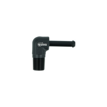 Screw-in Adapter 90¡ NPT 1/8" male to Hose Connector Fitting 5mm (3/16") - satin black | BOOST products