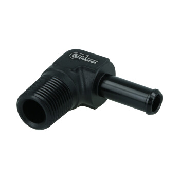 Screw-in Adapter 90¡ NPT 3/8" male to Hose Connector Fitting 10mm (3/8") - satin black | BOOST products