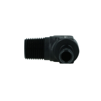 Screw-in Adapter 90¡ NPT 3/8" male to Hose Connector Fitting 10mm (3/8") - satin black | BOOST products