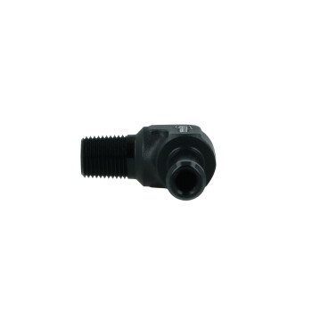 Einschrauber 90° NPT 1/8" männlich zu Schlauchanschluss 8mm (5/16") - schwarz matt