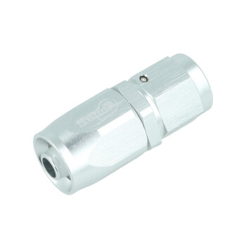 Hose End Dash 6 - straight - Satin Silver