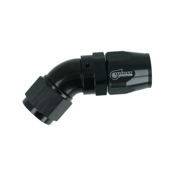 High Flow Schlauchanschluss Fitting - drehbar - Dash 10 - 45° - schwarz | BOOST products