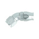 High Flow PTFE Swivel Hose End Dash 10 - 45° - Silver