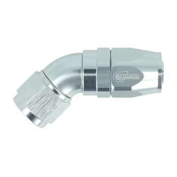 High Flow Swivel Hose End Dash 10 - 45° - Silver