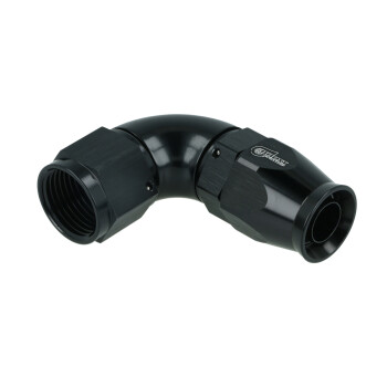 High Flow PTFE Swivel Hose End Dash 10 - 90° - Black