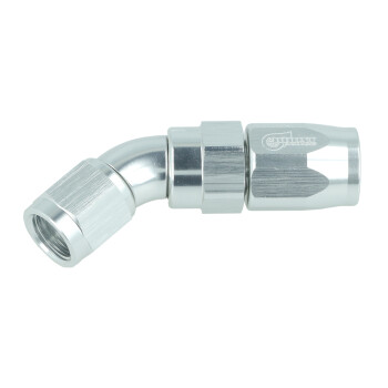 High Flow Swivel Hose End Dash 4 - 45° - Silver
