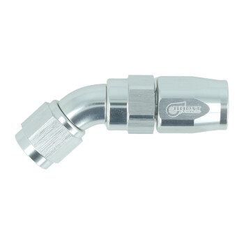 High Flow Swivel Hose End Dash 4 - 45° - Silver