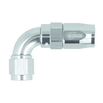 High Flow Swivel Hose End Dash 4 - 90° - Silver
