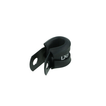 Schlauchhalter gummiert 7,9mm (5/16") - schwarz matt