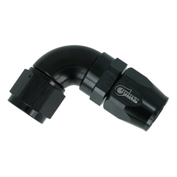 High Flow Schlauchanschluss Fitting - drehbar - Dash 10 - 90° - schwarz | BOOST products