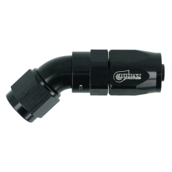 High Flow Swivel Hose End Dash 6 - 45° - black | BOOST products