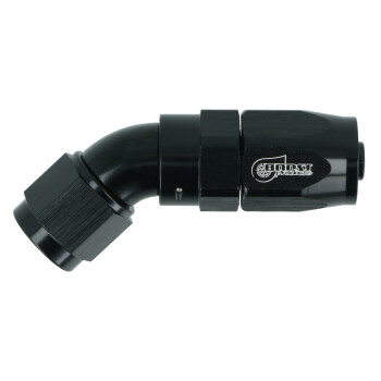 High Flow Swivel Hose End Dash 6 - 45° - Black