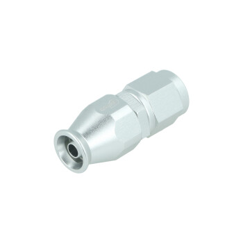 PTFE Schlauchanschluss Fitting Dash 4 - gerade - silber matt