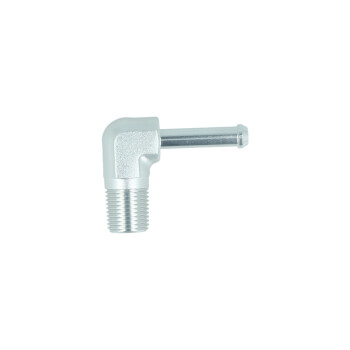 Screw-in Adapter 90¡ NPT 1/8" male to Hose Connector Fitting 5mm (3/16") - satin silver | BOOST products