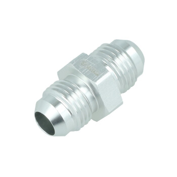 High Flow Adapter Union Dash 6 male to Dash 6 male - silver