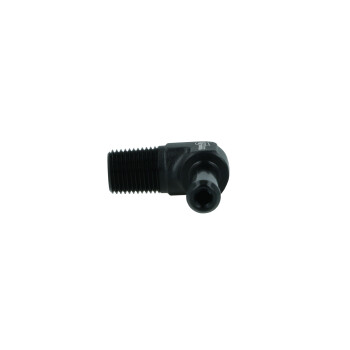 Einschrauber 90° NPT 1/8" männlich zu Schlauchanschluss 6mm (1/4") - schwarz matt