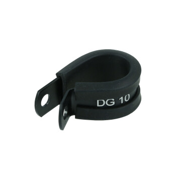 Schlauchhalter gummiert 15,9mm (5/8") - schwarz matt