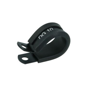 Schlauchhalter gummiert 15,9mm (5/8") - schwarz matt