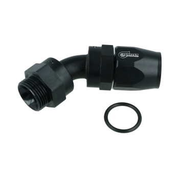 Schlauchanschluss Fitting Dash 10 zu M22x1,5mm männlich mit O-Ring  - 45° - schwarz matt | BOOST products