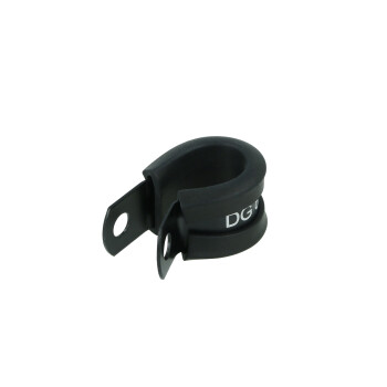 Schlauchhalter gummiert 12,7mm (1/2") - schwarz matt