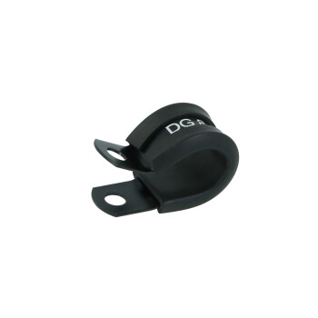 Schlauchhalter gummiert 12,7mm (1/2") - schwarz matt