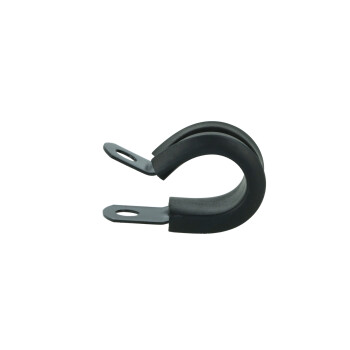 Schlauchhalter gummiert 12,7mm (1/2") - schwarz matt