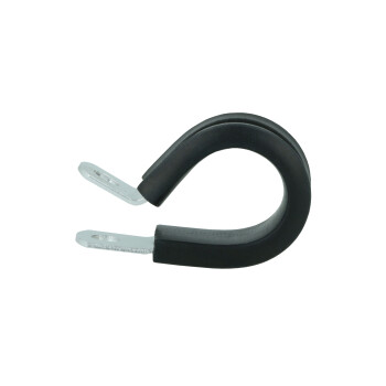 Schlauchhalter gummiert 15,9mm (5/8") - silber matt