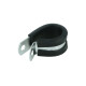 Schlauchhalter gummiert 15,9mm (5/8") - silber matt