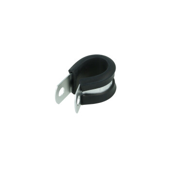 Schlauchhalter gummiert 12,7mm (1/2") - silber matt