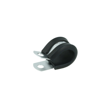 Schlauchhalter gummiert 12,7mm (1/2") - silber matt