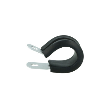 Schlauchhalter gummiert 12,7mm (1/2") - silber matt