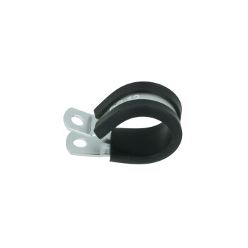 Schlauchhalter gummiert 19,1mm (3/4") - silber matt