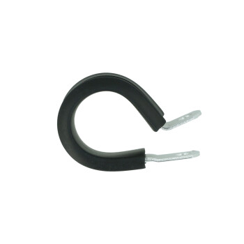 Schlauchhalter gummiert 19,1mm (3/4") - silber matt