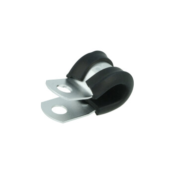 Schlauchhalter gummiert 7,9mm (5/16") - silber matt