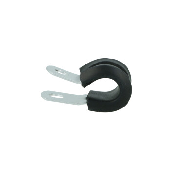 Schlauchhalter gummiert 7,9mm (5/16") - silber matt