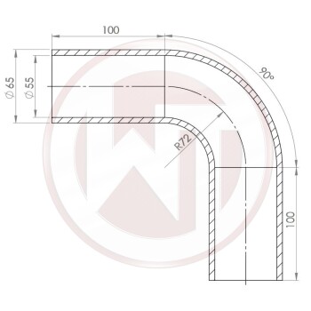 Ø55mm Silicone hose 90° elbow black | Wagner...