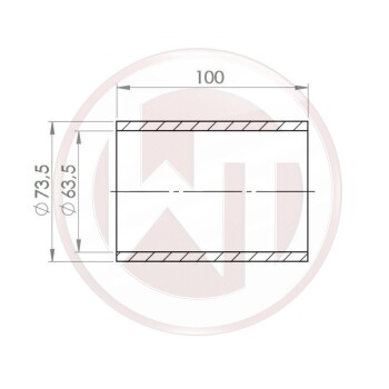 Ø63,5mm Silikonverbinder gerade schwarz