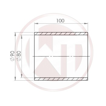 Ø80mm Silikonverbinder gerade schwarz
