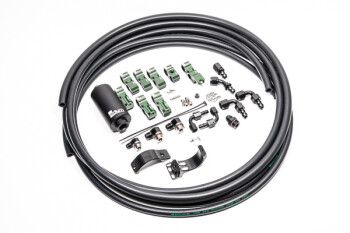 Anschluss Leitungssatz Upgrade Schlingertopf / Kraftstoffpumpen Halter für OEM Innentank - neuere Nissan S14/S200/S15/Silvia/R33/R34 - Mikroglasfilter | Radium
