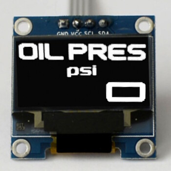 OLED 1.3" digital single oil pressure gauge (Bar) -...