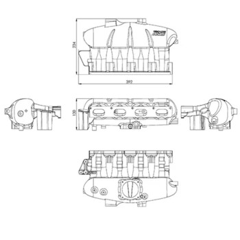 Intake manifold for VAG 2.0 TFSI / TSI (EA888) transverse engines - casted - new version