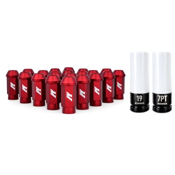 Aluminum Radmuttern M12x1.25, 20pc Set, rot | MMLG-125-20LRD