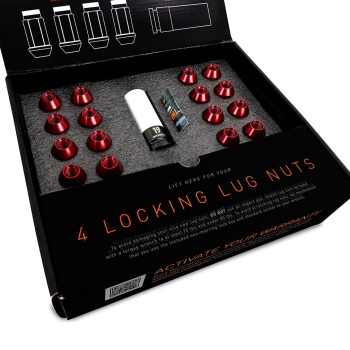 Aluminum Radmuttern M12x1.25, 20pc Set, rot | MMLG-125-20LSL