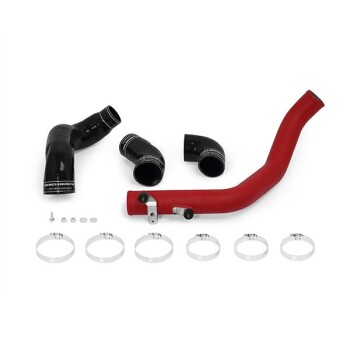 17-21 Honda CTR Ladeluftkühler Kit, silber mit Wrinkle rot | MMINT-CTR-17KSLWRD