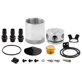 Universal kompakt Öl Catch Tank Kit, 3-Anschluss, poliert | MMBCC-CBTHR-P