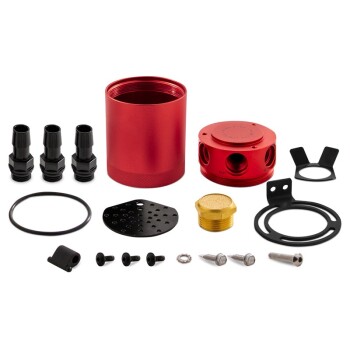 Universal kompakt Öl Catch Tank Kit, 3-Anschluss, rot | MMBCC-CBTHR-RD