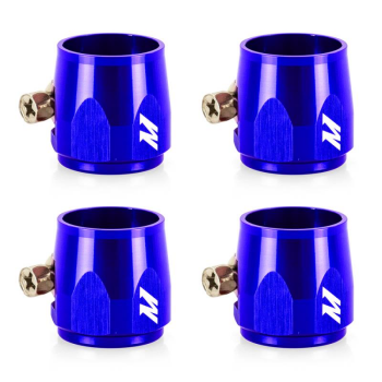 Aluminum -6AN Hex Finishers, Blue | MMHXF-06-4-BL