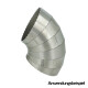 90° Pie Cut mit Zapfen 70mm x 1,5 - Kit (6 Stk.) - Edelstahl